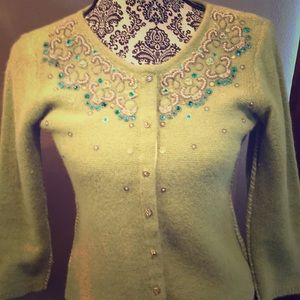 Green With Envy!!!  Adorable jeweled cardigan’